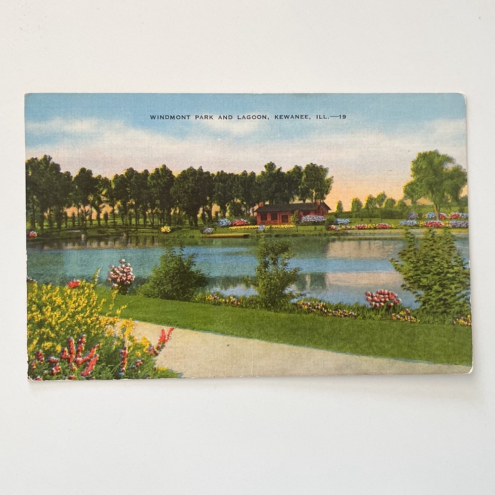 Windmont Park And Lagoon Kewanee IL Vintage Postcard